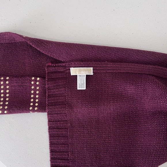 Michael Kors Burgundy Studded Stripe with Logo Detail Hat & Scarf Set - Picture 7 of 10